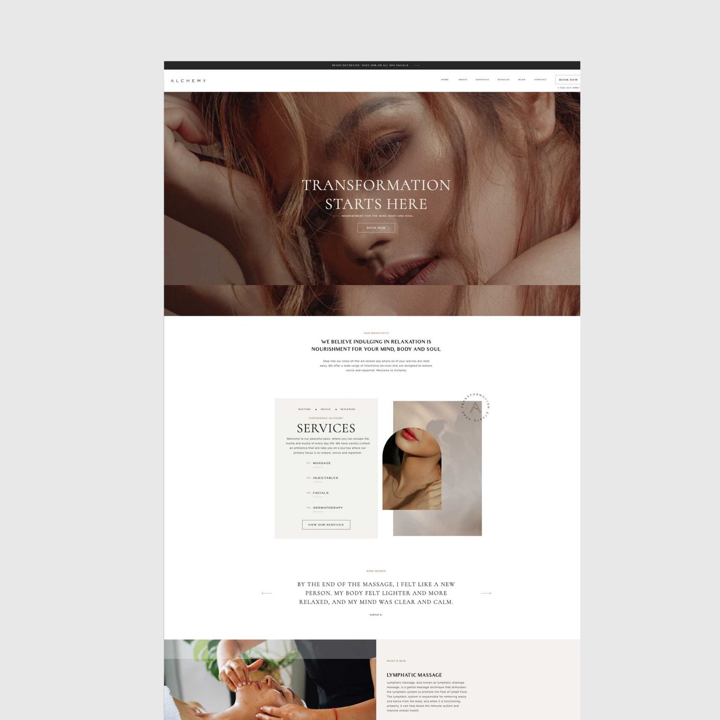 elegant medspa website template