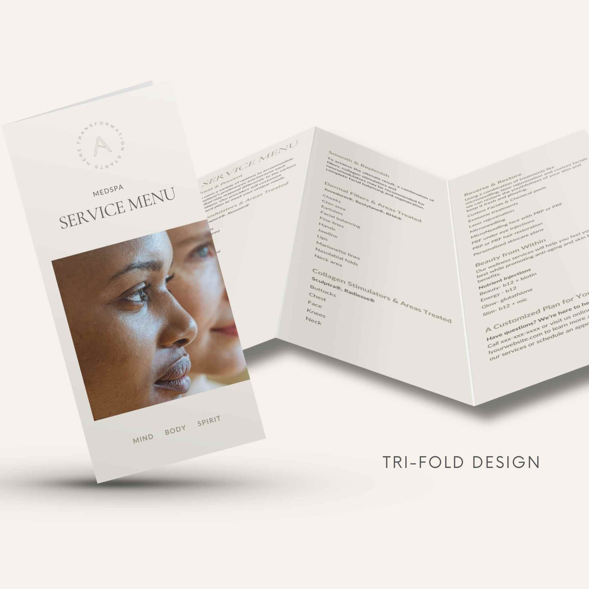 medspa menu template