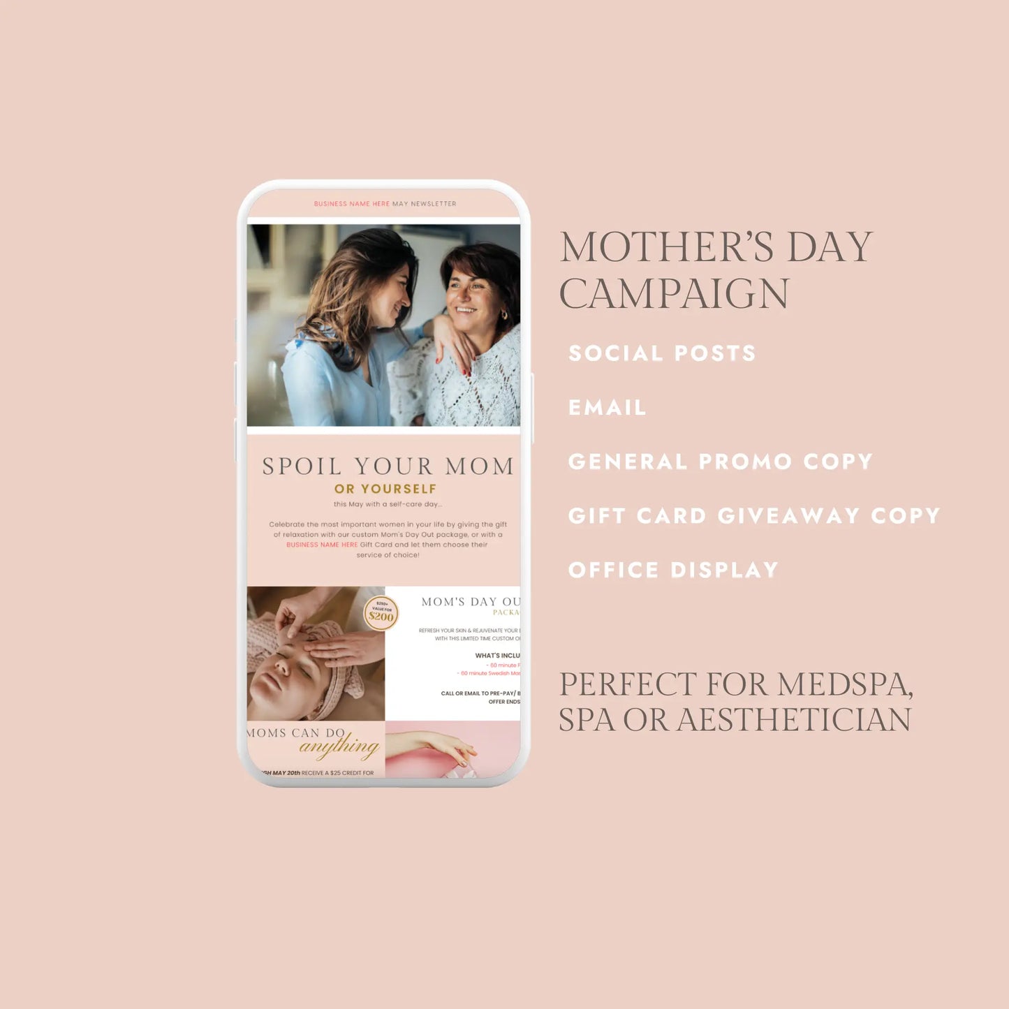 Mother's Day Marketing Campaign Bundle For Spa, MedSpa